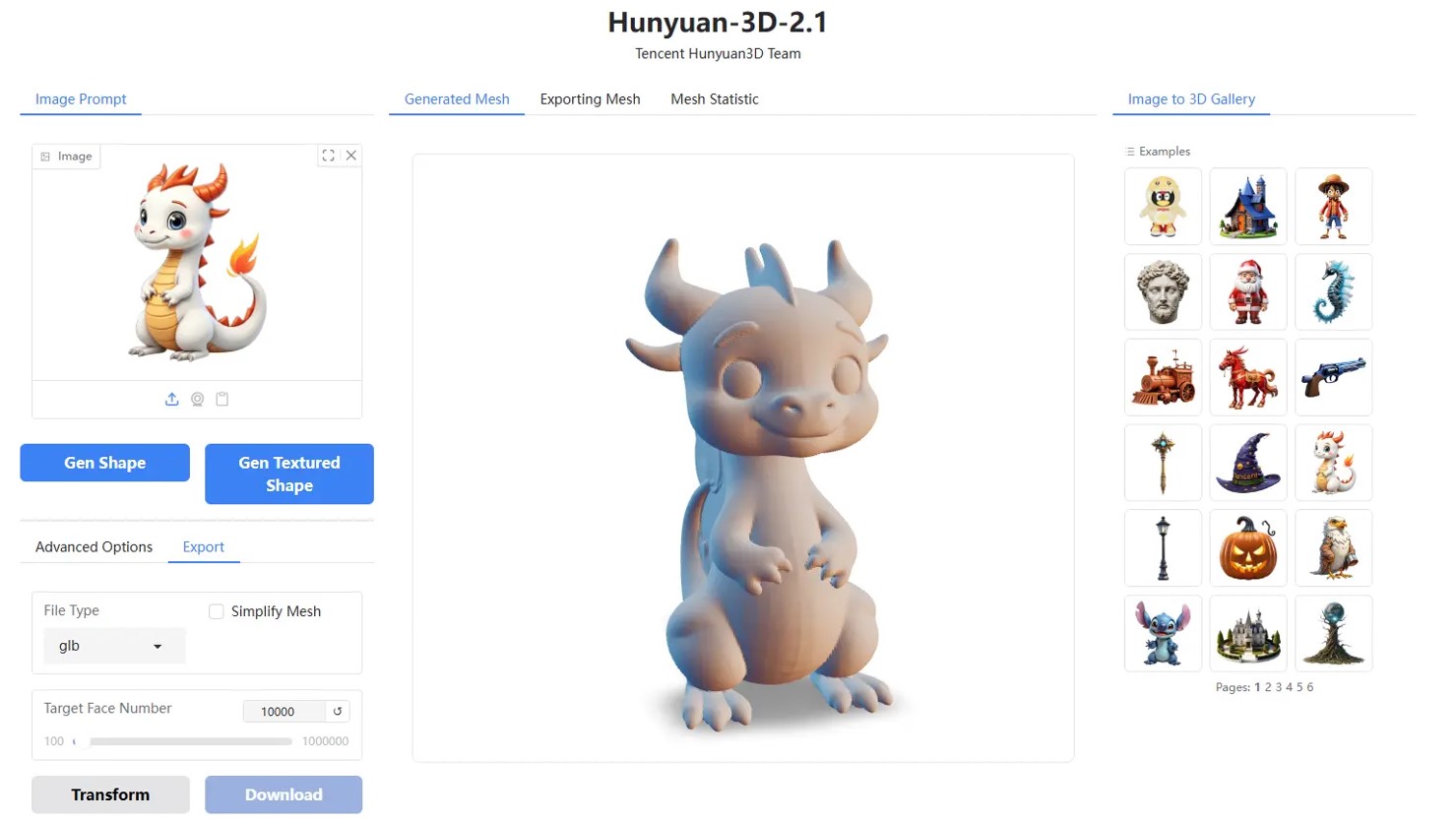 Hunyuan 3D WebUI
